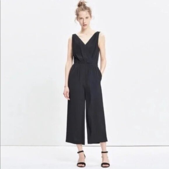 Madewell Pants - Madewell Star Night Wide Leg Black Romper Jumpsuit Sz XXS